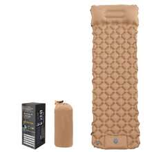 1 pieza Colchón inflable individual para exteriores, material de TPU ultraligero y portátil, colchoneta de dormir para camping, impermeable, activado por presión - Marrón - Ver 1