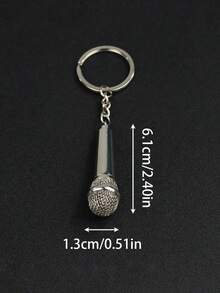 Mini Realistic Microphone Actor Souvenir Performance Gift, Customizable With Personalized Text, Suitable As A Gift For Family, Friends Or Loved Ones, Applicable For Graduation Season, Valentine's Day, Anniversary, Mother's Day, Father's Day, Backpack Decoration Pendant, Personalized Bag Charm - Multicolor - View 8