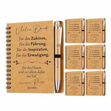 APODESS Geschenk für Lehrer – Set mit 6 Bambusstiften und 6 Notizbüchern – Incentives Supplies - A - Übersicht 2