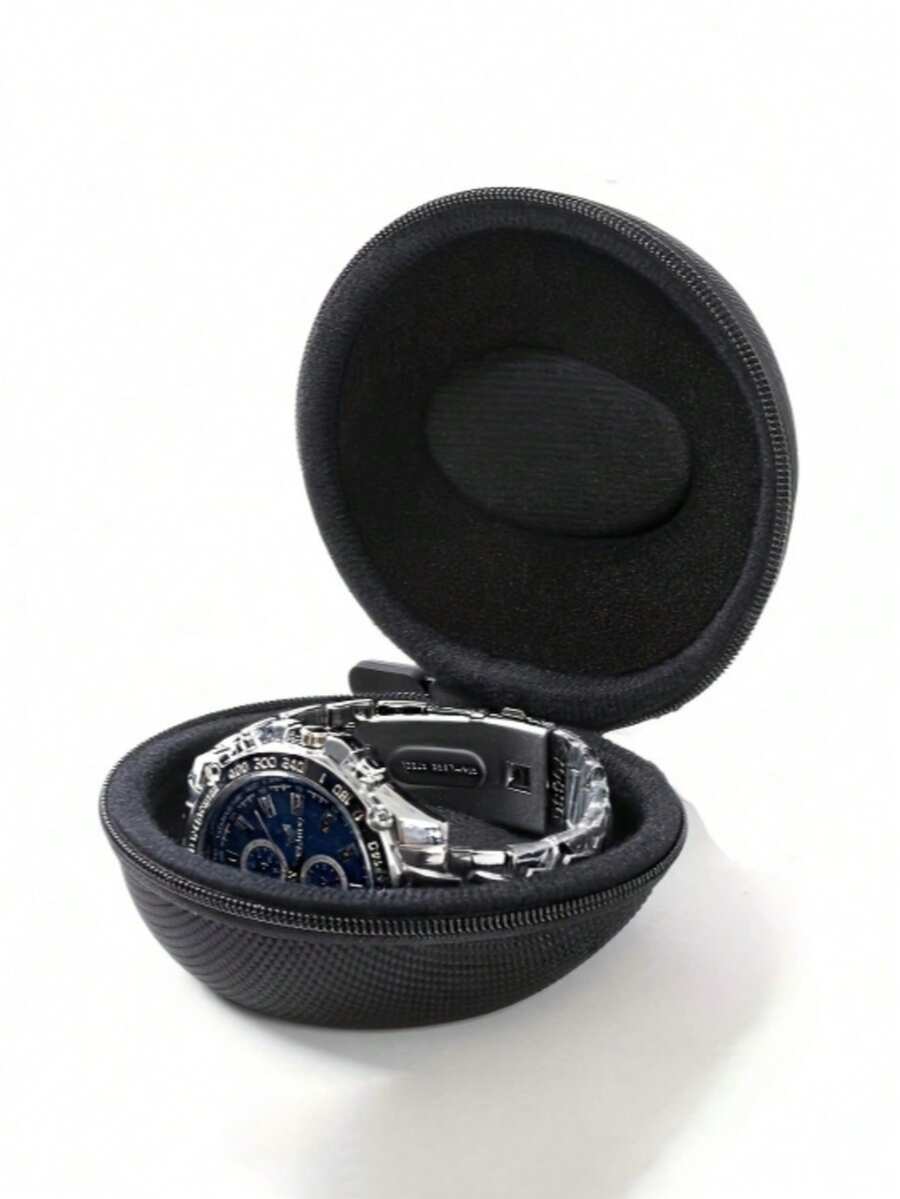 1pc Black Premium Durable Travel Watch Case - Compact & Scratch-Resistant, Compatible With Apple Smartwatch - Travel Protection For Fashion-Conscious Travelers (Watch Not Included) - Black - View 1