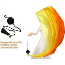 1Sets Multi-Color Dance Silk Veil Poi, Suitable For Party Tap Dance, Belly Dance Performance, Dance Props - Multicolor - View 2