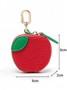 XD Cartera suave y linda con forma de fruta con llavero, mini bolsa con cremallera, adorable patrón de perro blanco con manchas, tarjetero compacto y portátil, adecuado para uso diario y como regalo - Multicolor - Ver 11