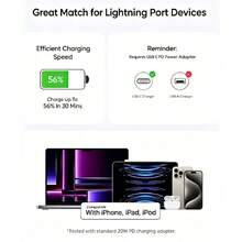 20W PD Fast Charging Cable, USB-C To Lightning Interface, MFi Certified, Compatible With IPhone 14-8 Plus//PC Sync - Multicolor - View 5