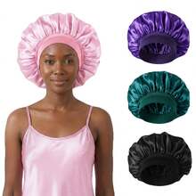 1/2 piezas Gorro de dormir de seda, forro de satén, banda elástica, adecuado para cabello rizado - A - Ver 38