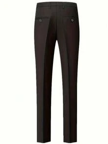 3pcs Men's Long Sleeve Solid Color Blazer Jacket, 3 Pieces Suit Set - Black - View 11