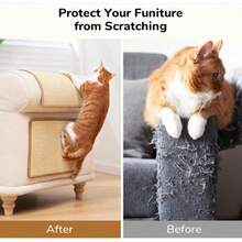 1 Packs Cat Scratching Mat, 15.7 X 7.8 Inch Natural Sisal Cat Scratch Pad Mats For Indoor Cats, Horizontal Cats Wall Scratcher Kitten Floor Rug With Sticky Tape, Furniture Protector - 20*40CM(7.87*15.75IN) - View 7
