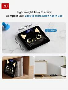 1pc LED Display Electronic Weighing Scale, Flat 2D Digital Bathroom Scale, Decorative Weighing Platform - Suitable For Long-Term Use, Meets Family Weighing Needs, Perfect As A Gift For Christmas, New Year, And Valentine'S Day - A - View 5