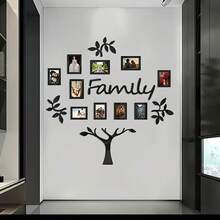 1 Set Family Tree Wall Decor, Acrylic DIY Mirror Sticker, Photo Frame Collage Home Decoration, 3D Self-Adhesive Photo Wall, Family Wall Sticker, Suitable For Living Room, Bedroom, Dining Room, Office, New Home Gift Set, Large 47X47 Inches - 120*120cm - View 7