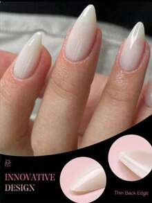 120pcs Short White Almond Shaped Nails, Gift For Girls, Mothers, Women, Suitable For Holidays, Parties, Dates And Daily Wear - White - View 3