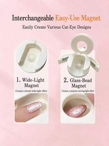 Rotating Nail Art Magnet With Automatic Glass Bead Adsorption Cat Eye Tracker, Super Strong Magnetic Force, Multi-Function Wide Light Cat Eye Magnet, Suitable For Beginners - Multicolor - View 4
