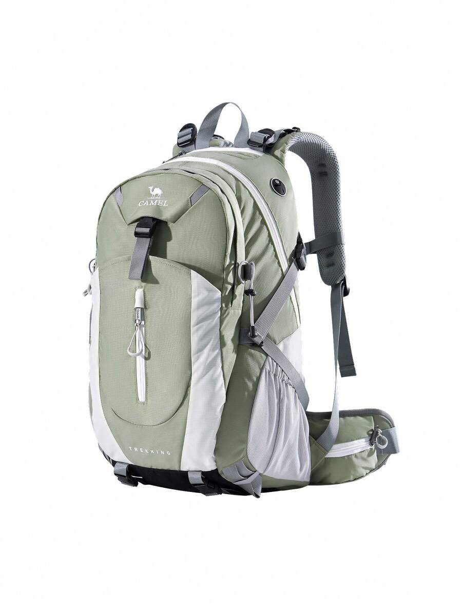 CAMEL CROWN Large Capacity Lightweight Outdoor Hiking Backpack, Professional Mountaineering & Hiking Gear Backpack, Suitable For Climbing, Sports & Travel - Gray Bean Green - View 1