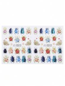 Lindas calcomanías de arte de uñas con diseños de cereza y strass, calcomanías de uñas 5D para niños, mujeres y niñas, manicura DIY - Multicolor - Ver 6