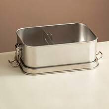 304 Stainless Steel Divided Lunch Box With Lid, Layered Travel Food Container, Sealed Lunch Box With Lid, Airtight Storage Box For Outdoor Use, Picnic Box - Multicolor - View 8