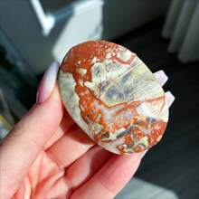 1件天然掌石，獨特紅黃紋理，居家裝飾首選，送給愛人的絕佳情人節禮物 - 彩色 - 查看 5