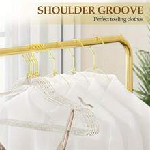 30pcs Windproof Shiny Crystal Acrylic Transparent Clothes Hangers - Gold - View 7