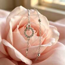 1pc Minimalist Elegant Niche Moebius Ring Double-Layer Bracelet, Suitable For Daily Commute - Silver - View 5