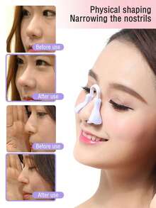 4pcs Purple/Pink Soft Silicone Nose Clips, Transparent U-Shaped Nose Bridge Enhancer, Painless Nose Slimming And Bridge Lifting Tool - Multicolor - View 3