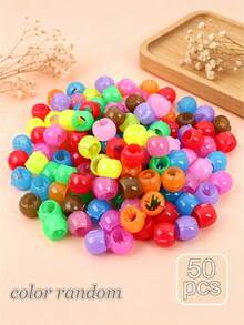50pcs Mixed Color Heart, Round Bead, Pentagram, Clover Mini Hair Clips, Various Styles For Daily, Party, Workout Braided Hairstyles, Perfect Gift - Multicolor - View 14
