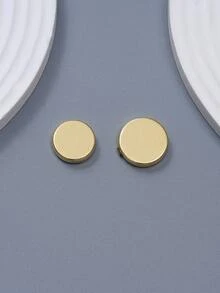 11pcs Gold & Silver U-Shaped Round Flat Metal Buttons, DIY Clothing Decoration Accessories For Jeans, Skirts, Denim Jackets - 11PCS - View 10