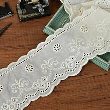 1/5碼 11cm寬 縫製布料蕾絲 刺繡服飾配件 鎖邊蕾絲 DIY窗簾 衣物縫製裝飾 家居裝飾 婚紗裝飾 初學者DIY衣物與縫製 - 多色E - 查看 7