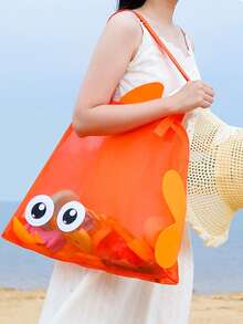 1pc/ Large Capacity Storage Bag / Fashion Beach Bag / Lightweight & Beautiful Durable Suitable For Daily Commute/Travel/Shopping Fashionable & Versatile All Season Wear Style Minimalist Shopping Bag - Multicolor - View 3
