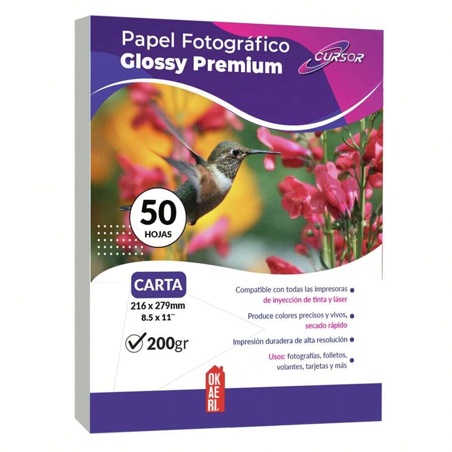 200g Glossy Photo Paper, 50 Sheets, Letter Size - 50 Sheets - View 1