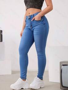 Basic Skinny Jeans Made Of Basic, Stretchy Denim With A Butt-Lifting Effect - Light Wash - View 3