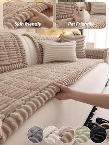 1pc Comfortable Flannel Sofa Cover, Non-Slip Machine Washable Sofa Protector, Soft & Warm, Suitable For Dogs And Home Daily Use - Multicolor - View 2