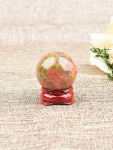 1pc Natural Green Fluorite Crystal Ball Polished Mineral Specimen Craft Round Ball With Base Home Decor Meditation Healing Energy Stone - Green Stone Sphere - View 8