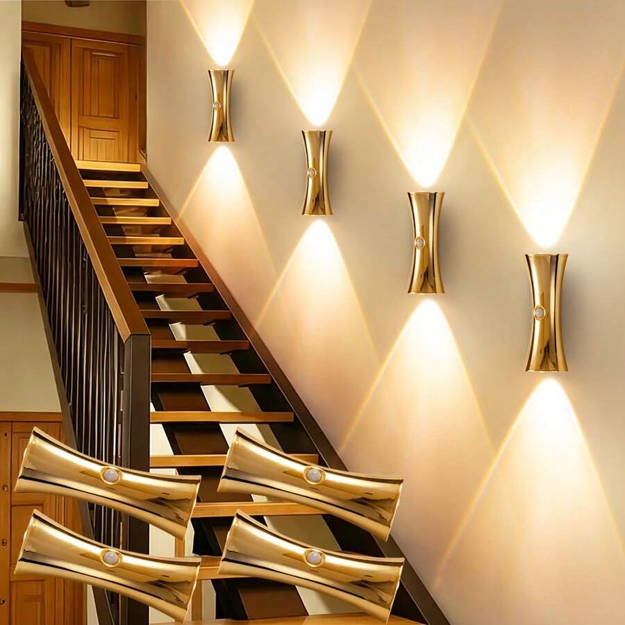 Smart LED Wall Light, 3-Color Adjustable, With Motion Sensor, Indoor Magnetic LED Sensor Wall Light, Battery Powered, Adjustable Color Temperature, USB Rechargeable Night Light, Wireless Magnetic Wall Light, Suitable For Hallway, Bathroom, Bedroom