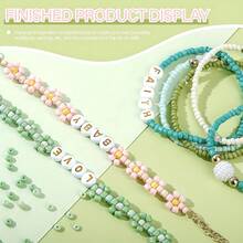 Multi Color 3mm Mini Seed Bead Bracelet Making Supplies Set Complete With A-Z Letter Beads, Heart Star Shell Pendants, Jump Rings For Handmade Friendship Bracelets - Multicolor - View 3