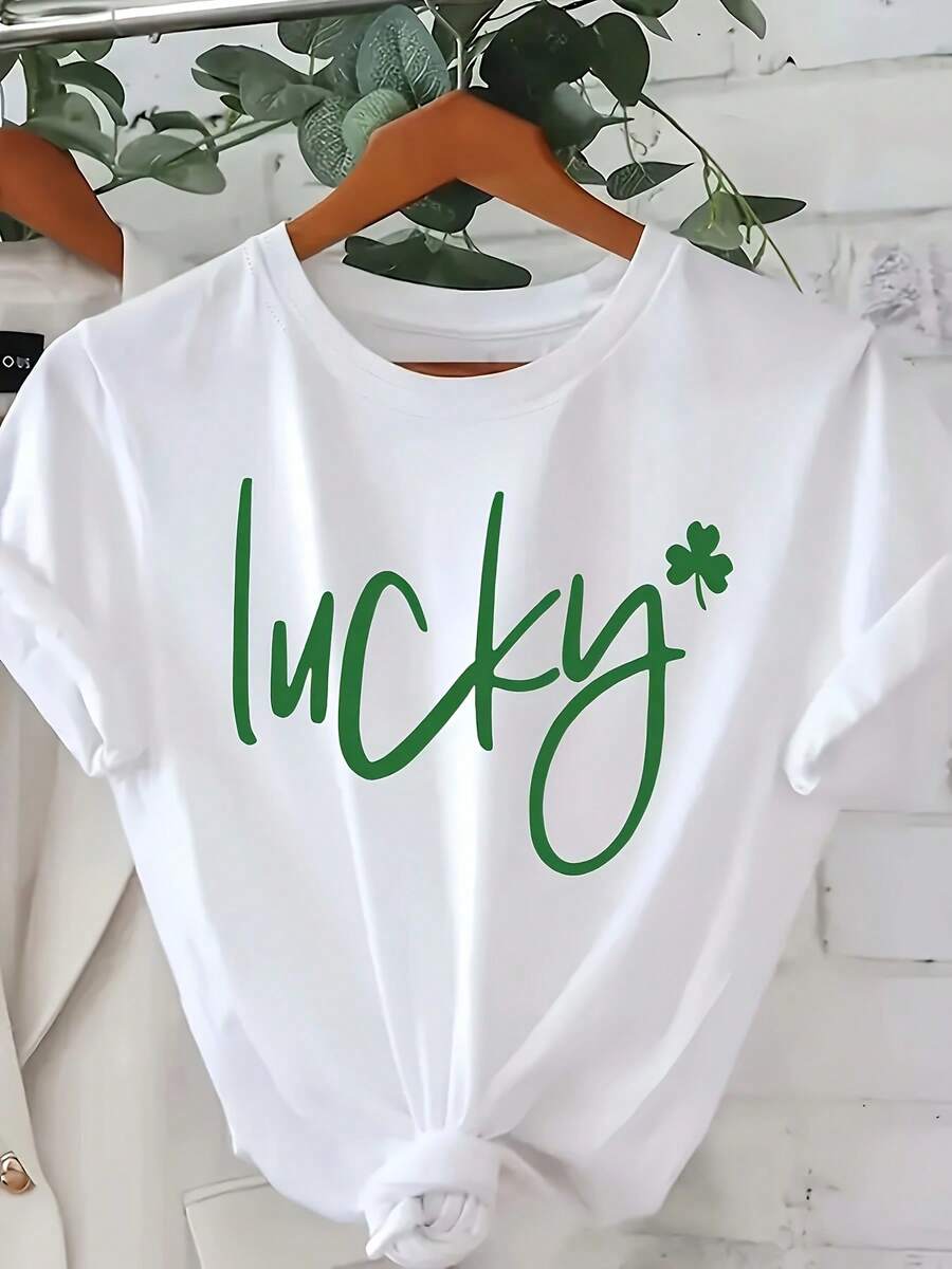 Women's Vintage Casual T-Shirt, Creative And Fresh, Summer Tops - 白色 - 查看 1
