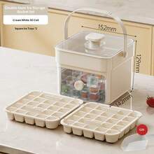 1pc 68-Slot Double-Layer Tray, One-Touch Pressing Type Ice Tray With Built-In Spoon For Quick Ice Making, Easy Release, Suitable For Home Use, Portable Freezing Container, Household Storage Box, Fun DIY Set With Storage Box And Spoon, 68-Slot Double- - Multicolor - View 12