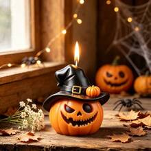SILIKE LUFEI 1pc Halloween Evil Hat Pumpkin Ghost Figurine Silicone Mold For Resin, Plaster, Candle, Aromatherapy Products, Home Decor Display - Evil Pumpkin Mold - View 3