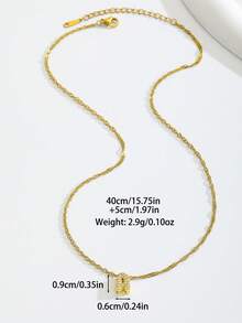 1pc Exquisite Sparkling Full Zirconia A-Z English Initial Pendant Water Wave Chain Necklace, Elegant Clavicle Chain, Customized Letter Jewelry, Suitable For Daily Wear, Gift For Friends, Back To School, Christmas, Anniversary, Valentine's Day, Birthday - Letter Necklace - View 5