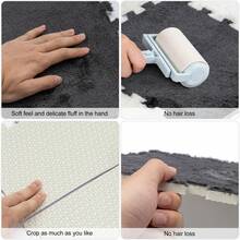 Plush Interlocking Foam Floor Tiles , Soft Puzzle Play Mats 30*30*1cm - Black + White - View 3