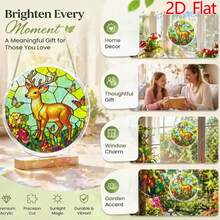 2D Flat Acrylic Puzzle Sun Catcher 83 Pieces, Golden Deer & Floral Theme Sun Catcher Puzzle, Home & Garden Decor, Suitable For Christmas, Thanksgiving, Anniversary, Birthday, Father's Day Gifts - A - View 8