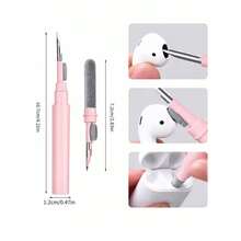 1 pieza Kit de limpieza electrónico multifuncional 5 en 1 - Adecuado para AirPods, teléfonos, cámaras, teclados y portátiles - Caja de almacenamiento portátil con pin de tarjeta SIM - Multicolor - Ver 3