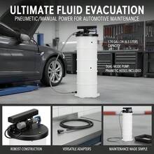 Oil Change Pump 6.5 Liters For Garage Workshop Maintenance, Pneumatic Manual Operation Dipstick Tubes Suction Hose Vacuum Extraction Tool Automotive Fluid Evacuator Repair Equipment-XY689055 - Multicolor - View 6