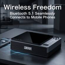 LOKMAT Portable CD Player/Bluetooth Speaker With AM/FM Radio, USB Port, AUX Input, Headphone Jack, Compatible With CD-R/W And MP3-CD, Stereo Sound, With Bass, AC/Battery Powered, Can Charge Mobile Phone - View 5