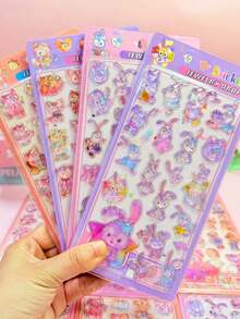 Pegatinas en relieve 3D estilo anime – Calcomanías decorativas dimensionales femeninas (Perfectas para diarios DIY) - Multicolor - Ver 6