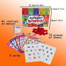 「Letter Bingo」桌遊卡牌盒 / 適合 2 人或更多玩家 / 聖誕節及其他節日與親友聚會的完美選擇 / 派對與聚會必備 / 建議 14 歲以上使用 / 絕佳禮物 - 彩色 - 查看 7