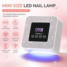 Mini UV LED Nail Dryer 21 Beads USB Nail Light 4 Timing Setting Square Screen Fast Cure All Gel Polish For Manicure - Multicolor - View 4
