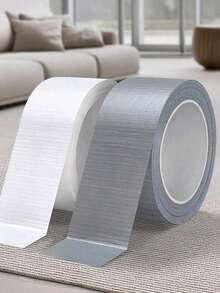 1 Roll Super Sticky Cloth Tape, Silver White, Multi-Purpose, Residue-Free, Hand Tearable, Suitable For Pipe Repair, Window Gap Sealing, Exhibition Carpet Fixing, Daily Home Use - A-White - View 1