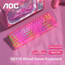 AOC Gaming Keyboard Mechanical Feel RGB Backlit 102 Keys USB Wired Computer Keyboard Colorful Portable Keyboard - View 12