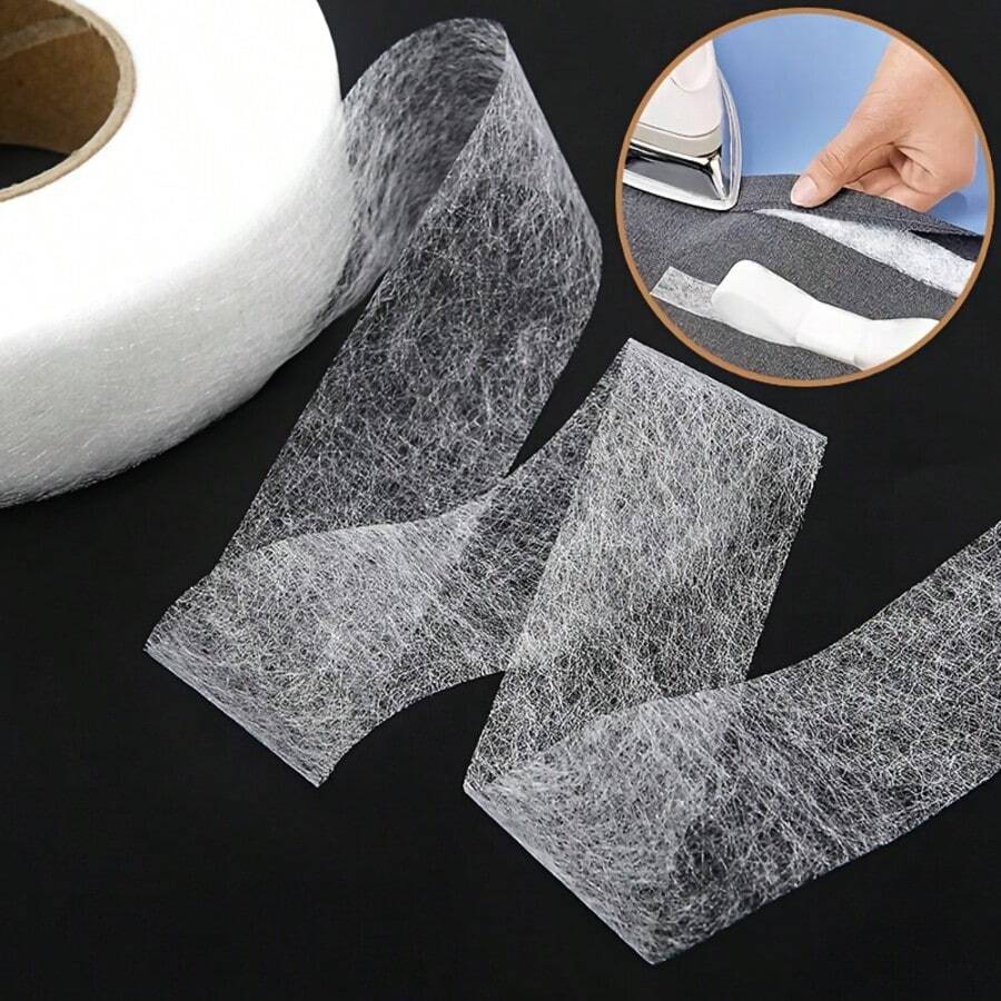 Double-Sided Adhesive Fabric Lining, Non-Woven Fabric Binding Tape, Suitable For Clothing Accessories, Curtains, Pants Hemming And Handicrafts, Easy To Use, No Sewing Or Ironing Required, Iron-On Patch For Clothing Repair - Multiple Styles - View 1