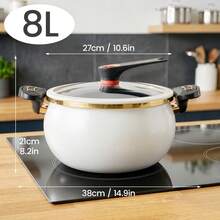 Large Capacity Stew Pot Stock Pot Stew Pot With Lock Iid For Braising Soups - View 5
