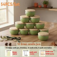 HIZTGHC 54pcs/Set DIY Candle Making Kit, 10 Durable Candle Jars With Wood Grain Lids, Includes Complete Matching Handmade Accessories, Suitable For Customized Handmade Gifts, Birthday And Holiday Party Decorations - 54pcs/Set - View 13