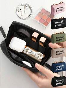 Borsa portatile per cavi dati con motivo, borsa per il trucco, borsa per la cura della pelle, articoli essenziali da viaggio, forniture per il dormitorio, regalo per la sposa, regalo per la mamma, regalo di compleanno, regalo per amici e insegnanti, contenitore per il bagno, contenitore per gioielli, borsa per rossetti e cosmetici, comoda da trasportare quotidianamente/all'aperto/in viaggio, organizer per cavi dati, essenziale per i viaggiatori frequenti, borsa portatile, borsa portatile (disponibile in più colori), regalo per l'insegnante, stagione del ritorno a scuola, stagione della laurea, ritorno a scuola - Multicolore - Visualizzare 1