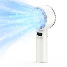 Rechargeable Mini Handheld Fan With Cooling Mode, 5200mAh Type-C Portable Turbo Fan, Digital Display Personal Fan, 100-Speed Strong Airflow, Low Noise Brushless Motor, Compact Summer Fan, Suitable For Travel, Makeup, Work, School, Outdoor, Beach, Hiking, Festivals - 1PC - View 11